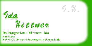 ida wittner business card